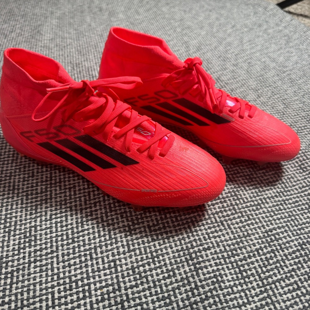 Adidas F50 Elite Mid FG Solar Red Black Mens Soccer Cleats IF8824 Size 6.5 US